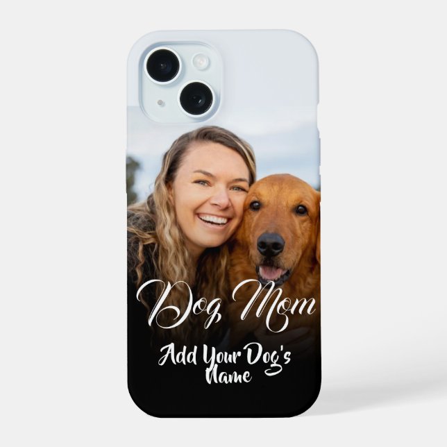 Personalised Dog Mum Photo Locket iPhone 15 Case (Back)
