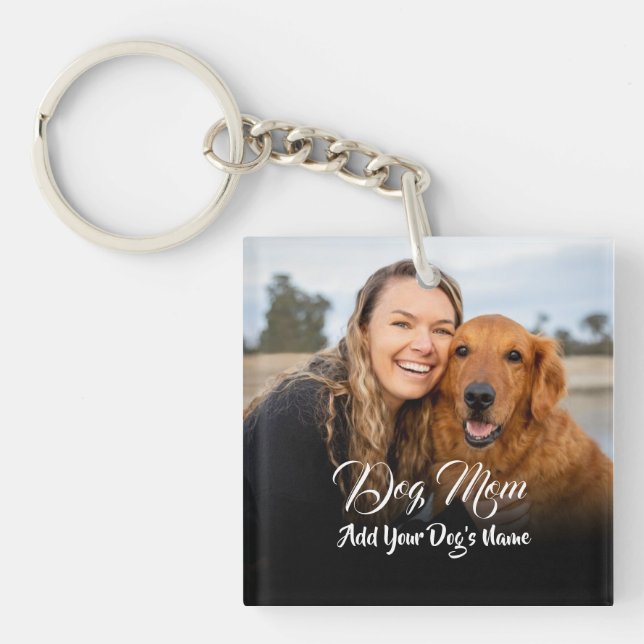 Personalised Dog Mum Photo Locket Key Ring (Front)