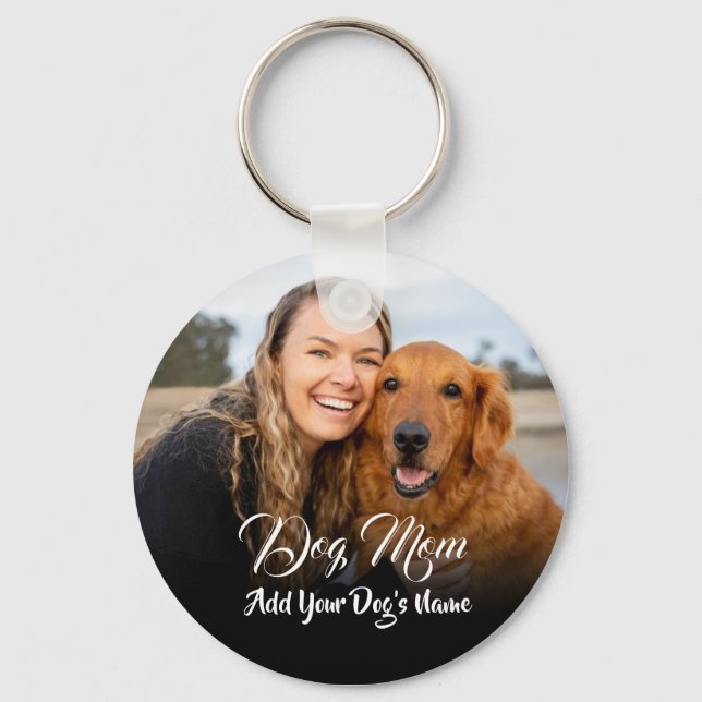 Personalised Dog Mum Photo Locket Key Ring (Front)