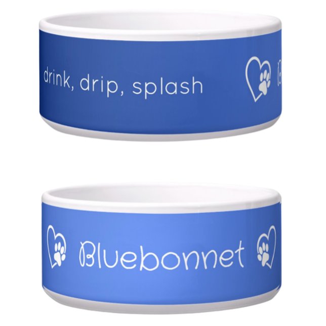 Personalised Dog Name Bowl Azure drink drip splash (Creator Uploaded)