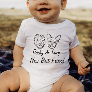  Personalised Dog Name New Best Friend Newborn  Baby Bodysuit