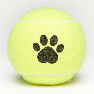Personalised Dog Name Paw Tennis Balls