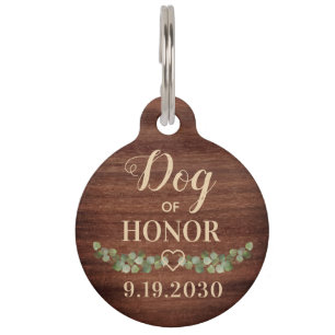 Personalised Dog Of Honour Pet Wedding Attire Tag