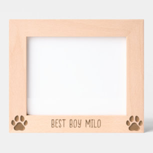 Personalised Dog Paw Print Silhouette Engraved  Etched Frames