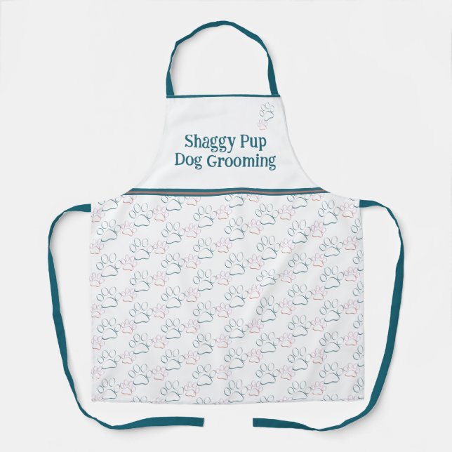 Personalised Dog Paws All-Over Print Apron (Front)