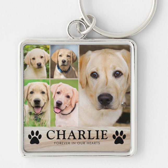 Personalised Dog Pet Memorial Photo Keepsake Key Ring (Front)