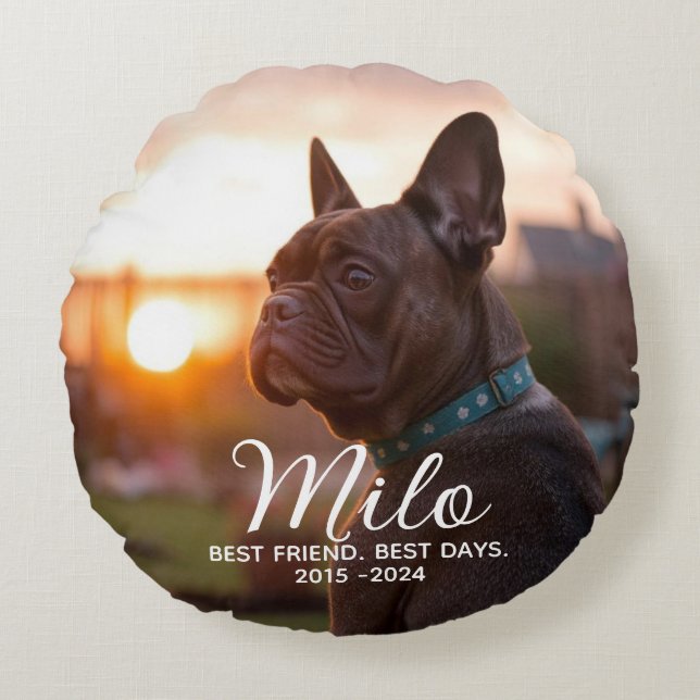 Personalised Dog Pet Memorial Round Cushion (Front)