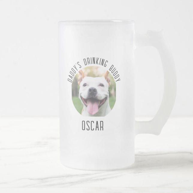 Personalised Dog Pet Photo Glass Cup (Right)