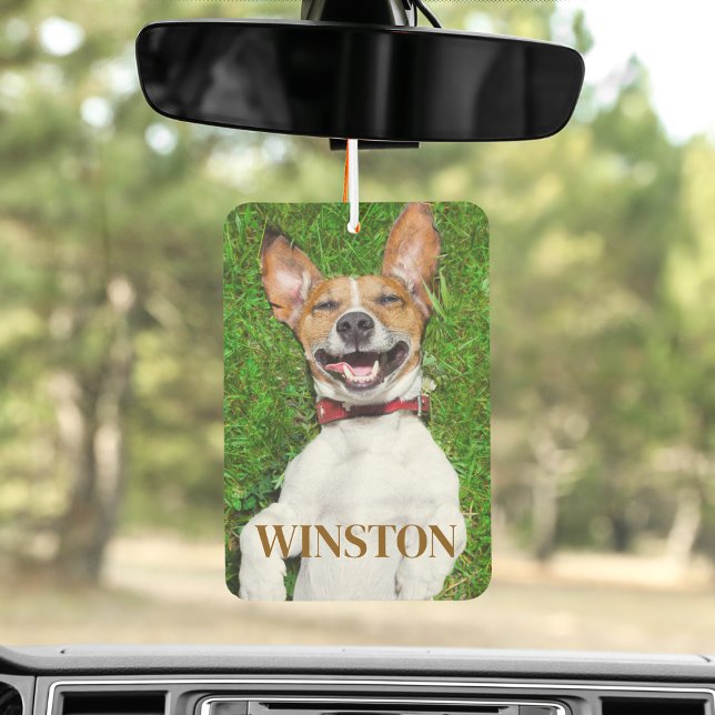 Personalised Dog Photo And Name Car  Car Air Freshener (Creator Uploaded)