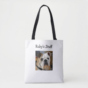 Personalised Dog Photo and Name Tote Bag
