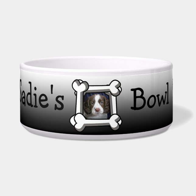 Personalised Dog Photo Black Paw prints (Front)