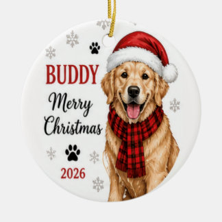 Personalised Dog Photo Christmas Ornament 2026