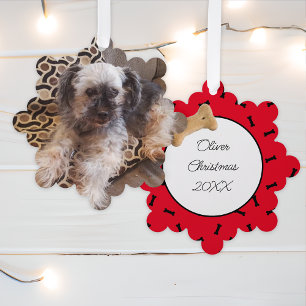 Personalised Dog Photo Christmas Tree Decoration Card