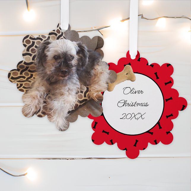Personalised Dog Photo Christmas Tree Decoration Card (Creator Uploaded)