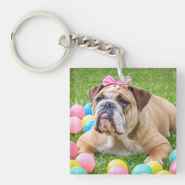 Personalised Dog Photo Double Sided Keychain (Front)
