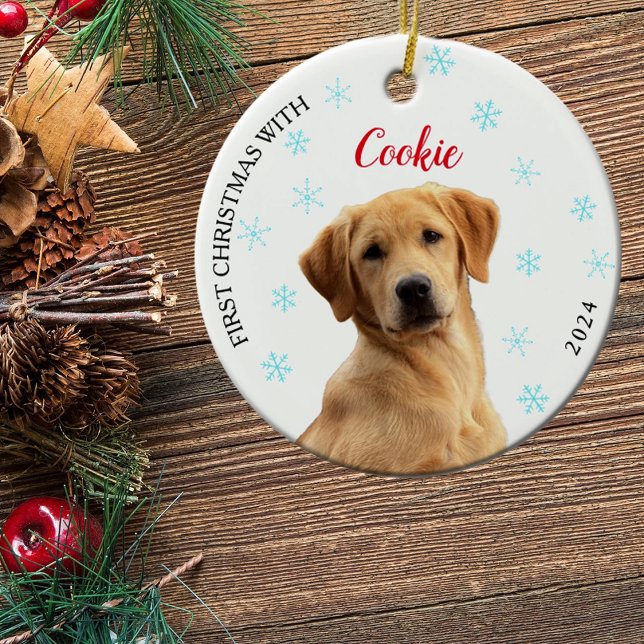Personalised Dog Photo First Christmas  Ceramic Tree Decoration (Creator Uploaded)