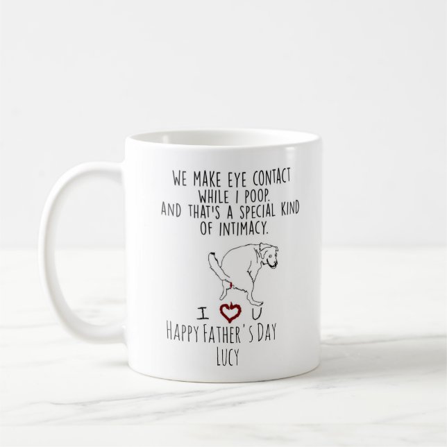 Personalised Dog Photo Happy Father's Day  Coffee Mug (Left)