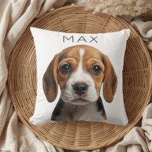 Personalised Dog Photo & Name Throw Pillow