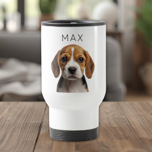 Personalised Dog Photo & Name Travel Mug