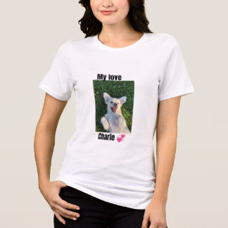 Personalised Dog Photo T-Shirt - Custom Pet Name Tri-Blend Shirt