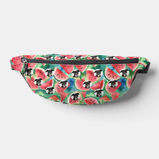 Personalised Dog Photo Watermelon Pattern Bum Bags (Lay Down)