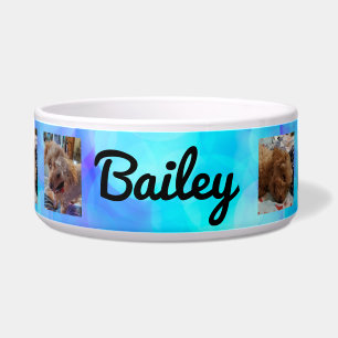 Personalised dog Photos and Name Blue