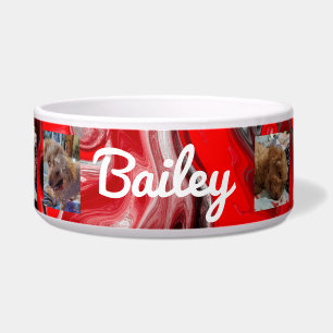 Personalised dog Photos and Name Red Black