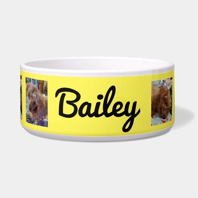 Personalised dog Photos and  Name Yellow (Front)