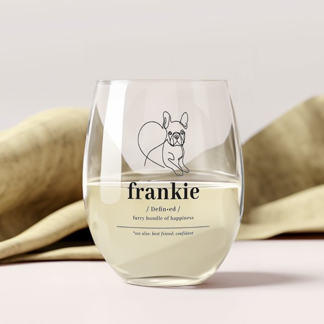 Personalised Dog Picture Wine Glass French Bulldog (Creator Uploaded)
