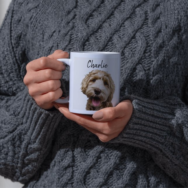 Personalised Dog Portrait Coffee with Custom Name Mug (Creator Uploaded)