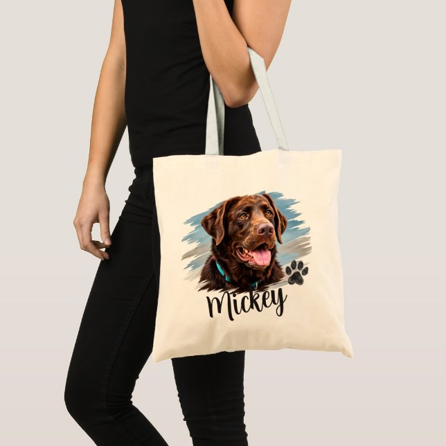 Personalised Dog Portrait Tote Bag (Front (Product))