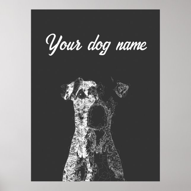 personalised dog poster abstract line art (Front)