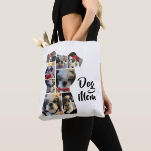 Personalised Dog Shape Photo Collage Gift Tote Bag