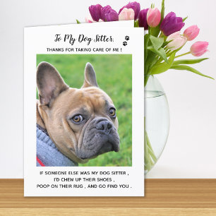  Personalised Dog Sitter Pet Care Pet Photo Thank  You Card