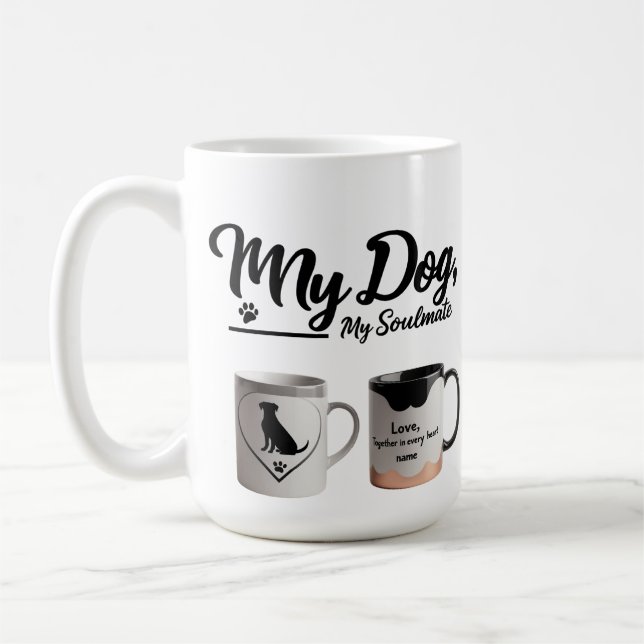Personalised Dog Soulmate Mug – Custom Name Gift (Left)
