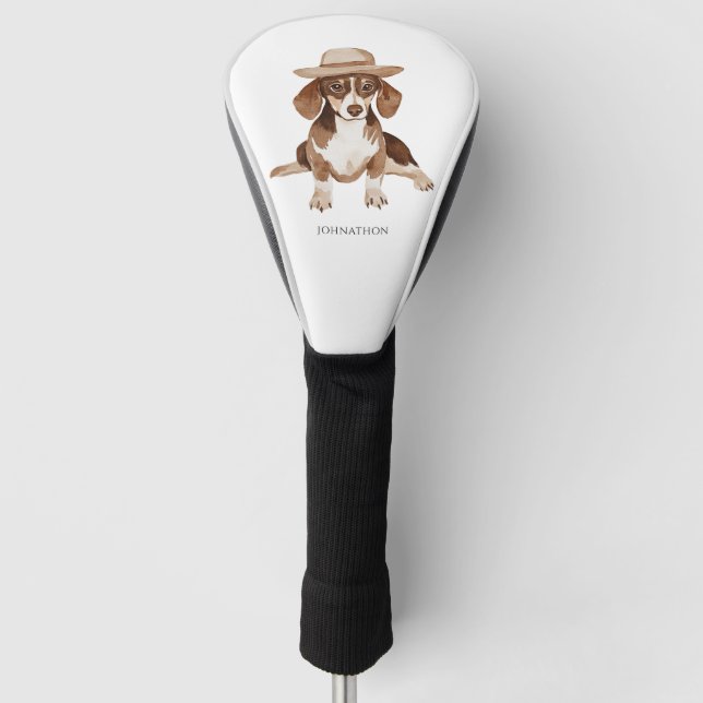 Personalised Dog Watercolor  Golf Head Cover (Front)