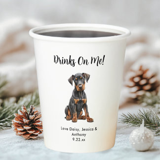 Personalised Dog Wedding Paper Cups