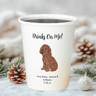 Personalised Dog Wedding Paper Cups