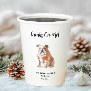 Personalised Dog Wedding Paper Cups