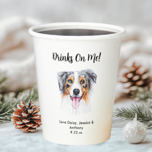 Personalised Dog Wedding Paper Cups
