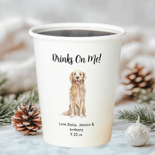 Personalised Dog Wedding Paper Cups