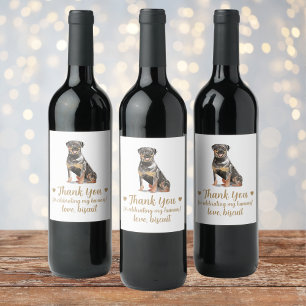 Personalised Dog Wedding Wine Label