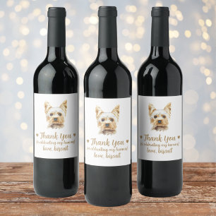 Personalised Dog Wedding Wine Label