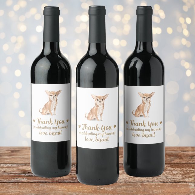 Personalised Dog Wedding Wine Label (Creator Uploaded)