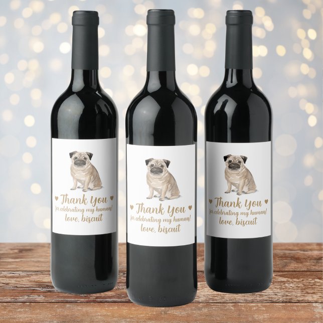 Personalised Dog Wedding Wine Label (Creator Uploaded)
