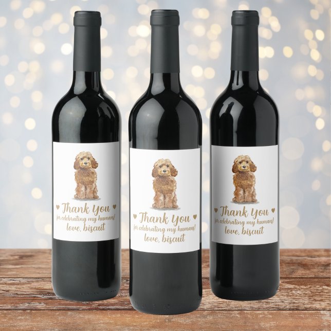 Personalised Dog Wedding Wine Label (Creator Uploaded)