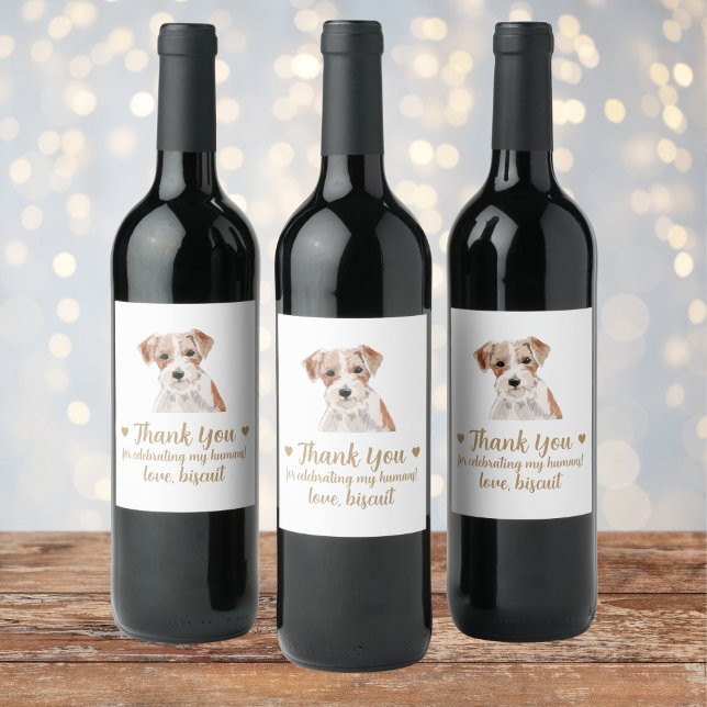 Personalised Dog Wedding Wine Label (Creator Uploaded)
