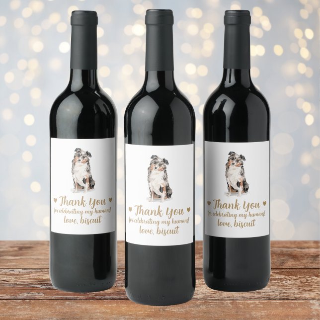 Personalised Dog Wedding Wine Label (Creator Uploaded)