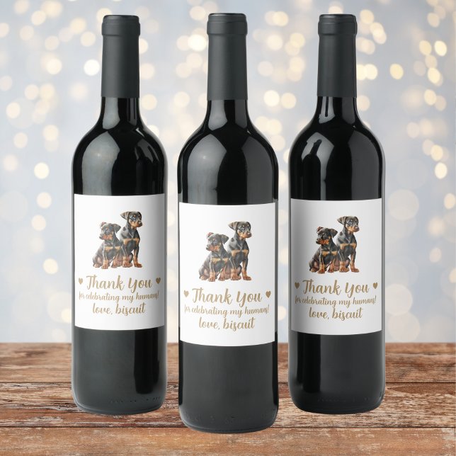 Personalised Dog Wedding Wine Label (Creator Uploaded)