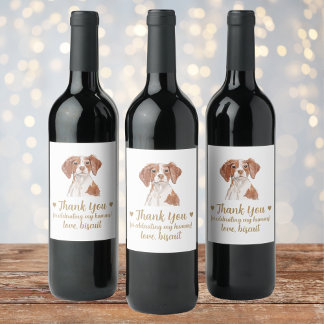 Personalised Dog Wedding Wine Label